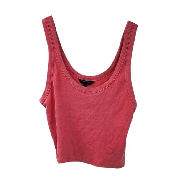 Banana Republic Tops - BANANA REPUBLIC Pink Ribbed Sleeveless Cropped Tank Top Womens Size Medium M